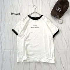ダブルクローゼット バイカラークルーネック半袖Tシャツ カジュアル シンプル Fのサムネイル