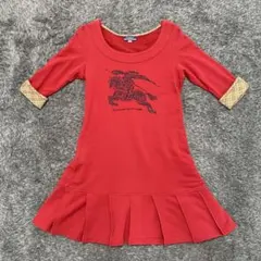 BURBERRY バーバリー ワンピース チェック 赤 ホースマーク