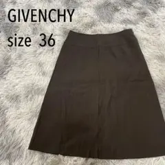 GIVENCHY ジバンシー　ブラウン　タイト膝丈スカート　サイズ36のサムネイル