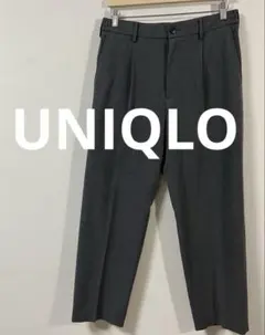 ユニクロ　UNIQLO タックワイドパンツ　メンズ　Mサイズ　グレー　美品