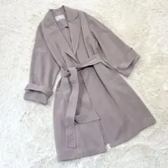 ナノユニバース スプリングコート くすみピンク リボン 美シルエット 春アウター