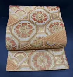 高級 正絹 袋帯 礼装 フォーマル 洒落帯　金糸　亀甲柄　古典柄　388