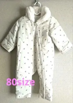 【美品】プティマイン✩ファー付き防寒ジャンプスーツ　80サイズ