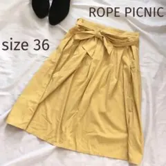 【美品】ROPE PICNIC ロペピクニック　タックスカート　リボンベルト