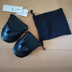 グローバルワーク 折りたたみシューズ スリッパ ブラック Mサイズ