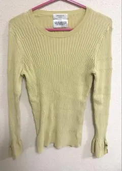 OPAQUE CLIP ライトイエロー長袖ニット