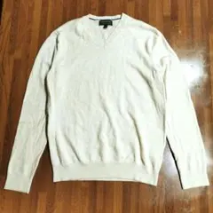 難あり Banana Republic メンズセーターS ベージュ メリノウール