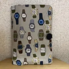 時計柄×数字×ストライプ／通帳カード入れ／お薬手帳、診察券入れ／母子手帳ケース