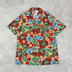 90s ハワイ製 RJC アロハシャツ メンズM レッド パイナップル柄のサムネイル