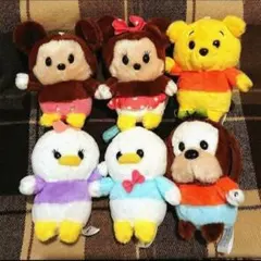 Disney　ディズニー　うるぽちゃちゃんぬいぐるみマスコット　6個まとめ売り