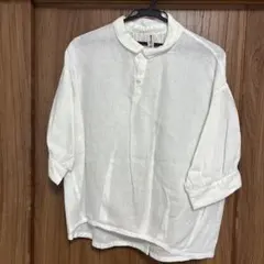 Brocante ホワイト シャツ　麻100% 最終セールのサムネイル
