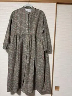 Samansa Mos2 保温効果　花柄 バンドカラーワンピース Sサイズ