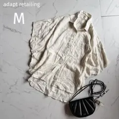 アダプト【M】アイボリー♡リネンシャツ♡レーヨン混♡ボタンシャツ♡オーバーサイズのサムネイル