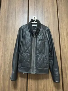 レディース ブラック フェイクレザージャケット