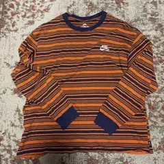 NIKE SB ボーダー 長袖Tシャツ オレンジ ネイビーのサムネイル