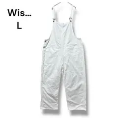 Wis… クルール　デニム　オーバーオール　ダメージ加工　白　 Ｌ　無地
