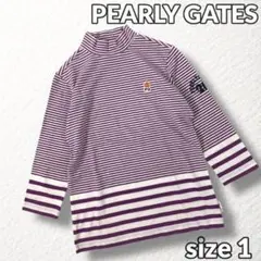 【PEARLY GATES】ゴルフ モックネックシャツ 20周年記念 ボーダー柄