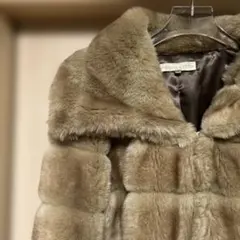 ブラウン　ファーショートコート MERCURYDUO フリーサイズ　アウター