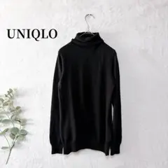 UNIQLO 터틀넥 스웨터 울 얇은 하이넥 블랙 M