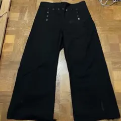 セーラーパンツ　海軍　黒 ワイドレッグパンツ ボタン付き