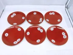 ち*✲様 Noritake 赤菊 皿6枚セット 金彩朱地白菊文 オールドノリタケ