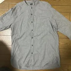 グレー スタンドカラー 長袖シャツ XL