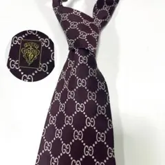 もに様 高級】イタリア グッチ ネクタイ GG柄 インターロッキング 紫色