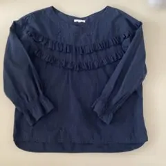 studio CLIP ブラックフリルブラウス M