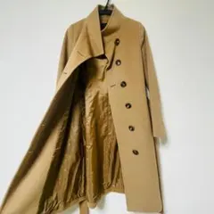 INDIVI カシミヤ ウール アシンメトリー スタンドネック コート Mサイズ