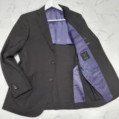 未使用級美品　SUITIST カノニコ生地ジャケット　銀ボタン　千鳥柄　ブラウン