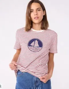 新品未使用　プチバトー　赤と白のストライプ 半袖Tシャツ