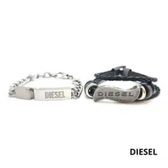 DIESEL　ディーゼル　チェーン　ブレスレット　シルバーカラー　編み込み