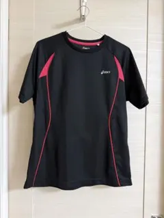 asics アシックス Vネック スポーツシャツ ブラック - メルカリ