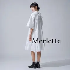 新品タグ付ꕥマーレット 希少 刺繍ティアードノースリーブロングワンピース ドット 新品タグ付ꕥマーレット 希少 刺繍ティアードノースリーブロング