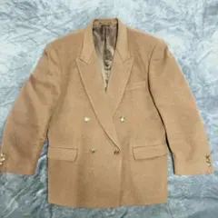 カシミヤ100％ キャメル ダブルブレストジャケット