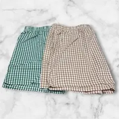 2XL☘️ギンガムチェック ショートパンツ レディース ルームウェア パジャマのサムネイル