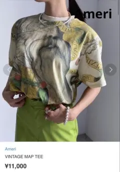 AMERI VINTAGE MAP TEE 半袖Tシャツ 総柄　lのサムネイル