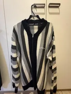 XLARGE ストライプ ニットカーディガン