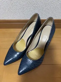 ナインウエスト NINE WEST 型押しレザーパンプス 7Ｍ 24 ブルー系のサムネイル