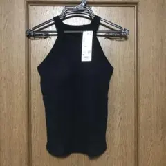 【新品】UNIQLO ホルターネックブラタンクトップ ブラック M