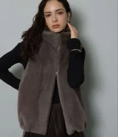 Arpege story ファーフードブルゾン２　美品 Arpege story ファーフードブルゾン