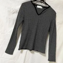 【AZULbymoussy】S｜ボーダー｜Vネック｜綿｜即購入ok｜即日発送可能