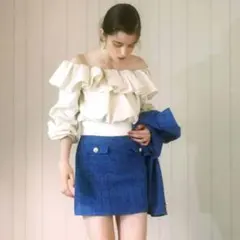 eimy istoire ハイウエストツイードミニスカート