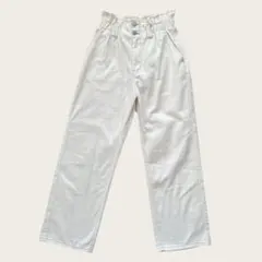 キッズ160 ハイウエスト ホワイトパンツ 古着