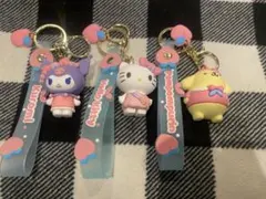 キーホルダー　ポムポムプリン　ハローキティ　クロミ　3点セット　未使用