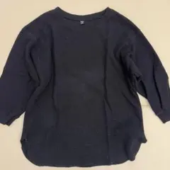 ユニクロ　ブラック ワッフル生地　カットソー