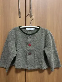 familiar ヘリンボーン柄 カーディガン　80cm