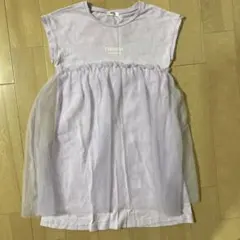 BREEZE チュール付きワンピース 130cm ラベンダー