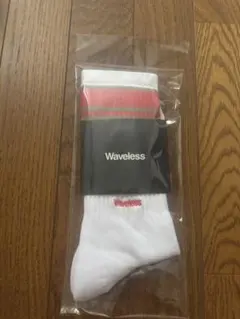 Waveless ソックス ホワイト レッドライン