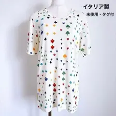 E331タグ付GIL'S MILANOイタリア製トランプ柄カットソー44 レトロのサムネイル